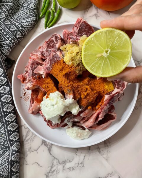 ingredients for tandoori lamb chops
