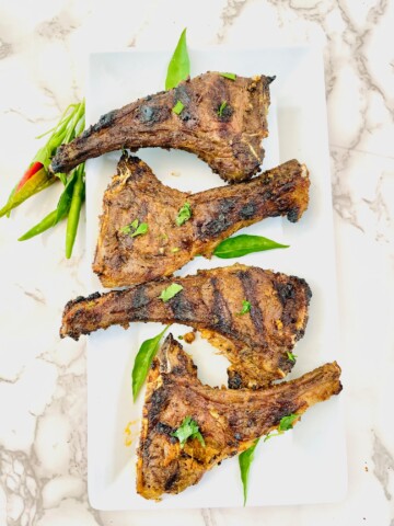 Grilled tandoori lamb chops