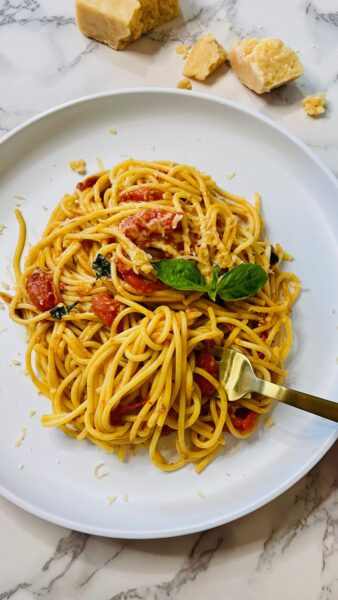 cherry tomato pasta with homemade sauce