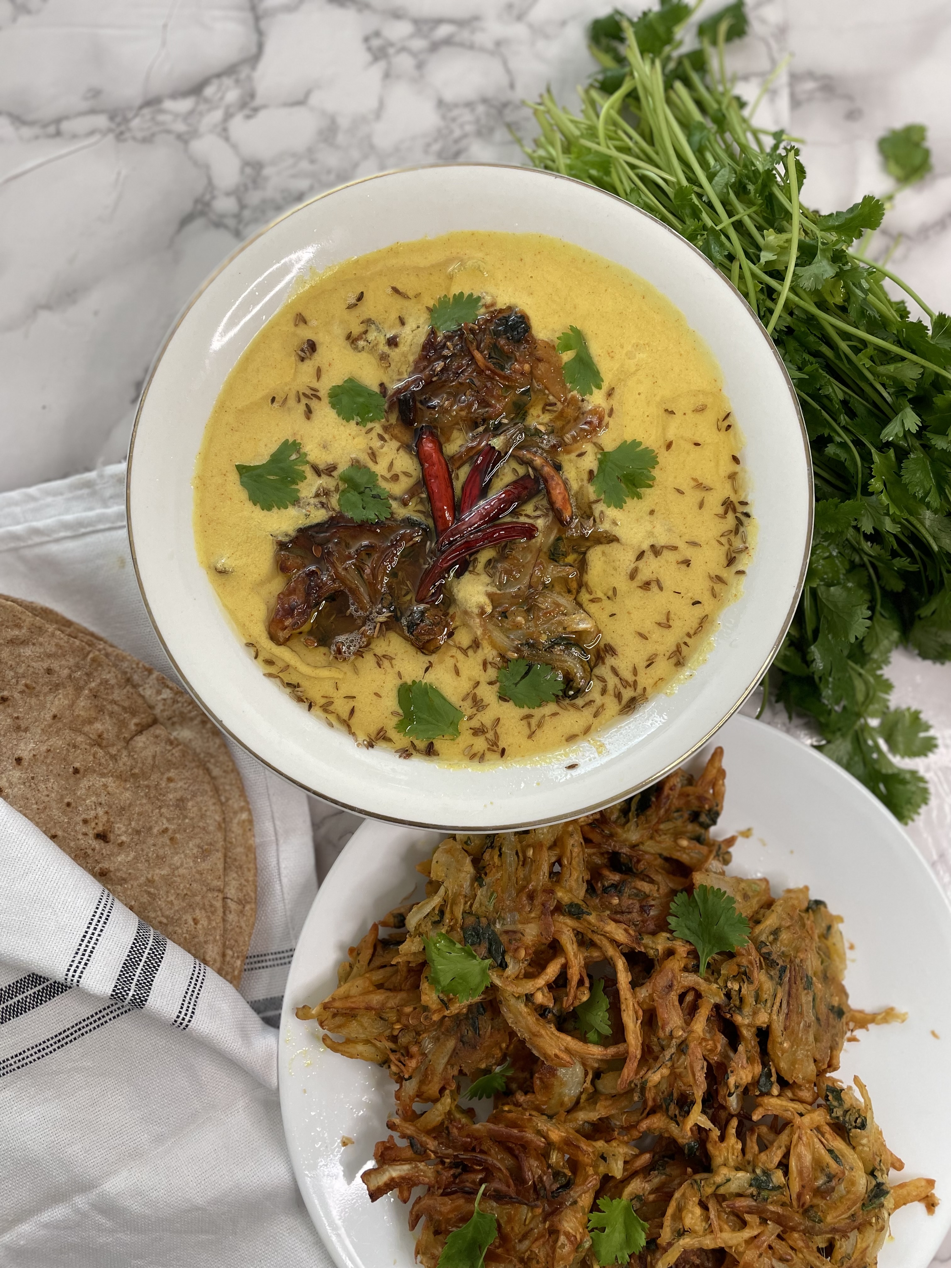 Punjabi Kadhi Pakoras Made With Buttermilk