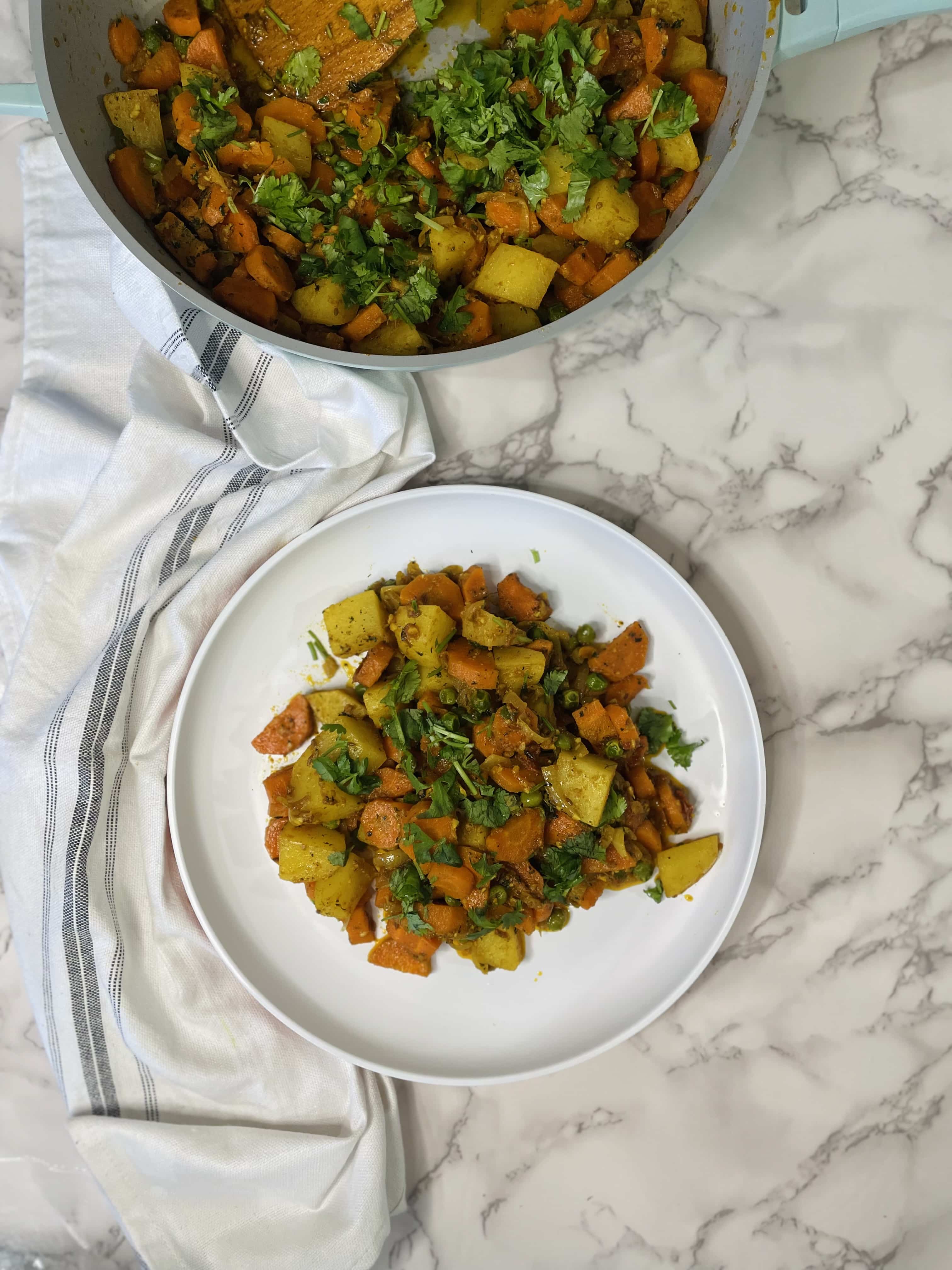 Aloo Matar Gajjar or Mixed Vegetables