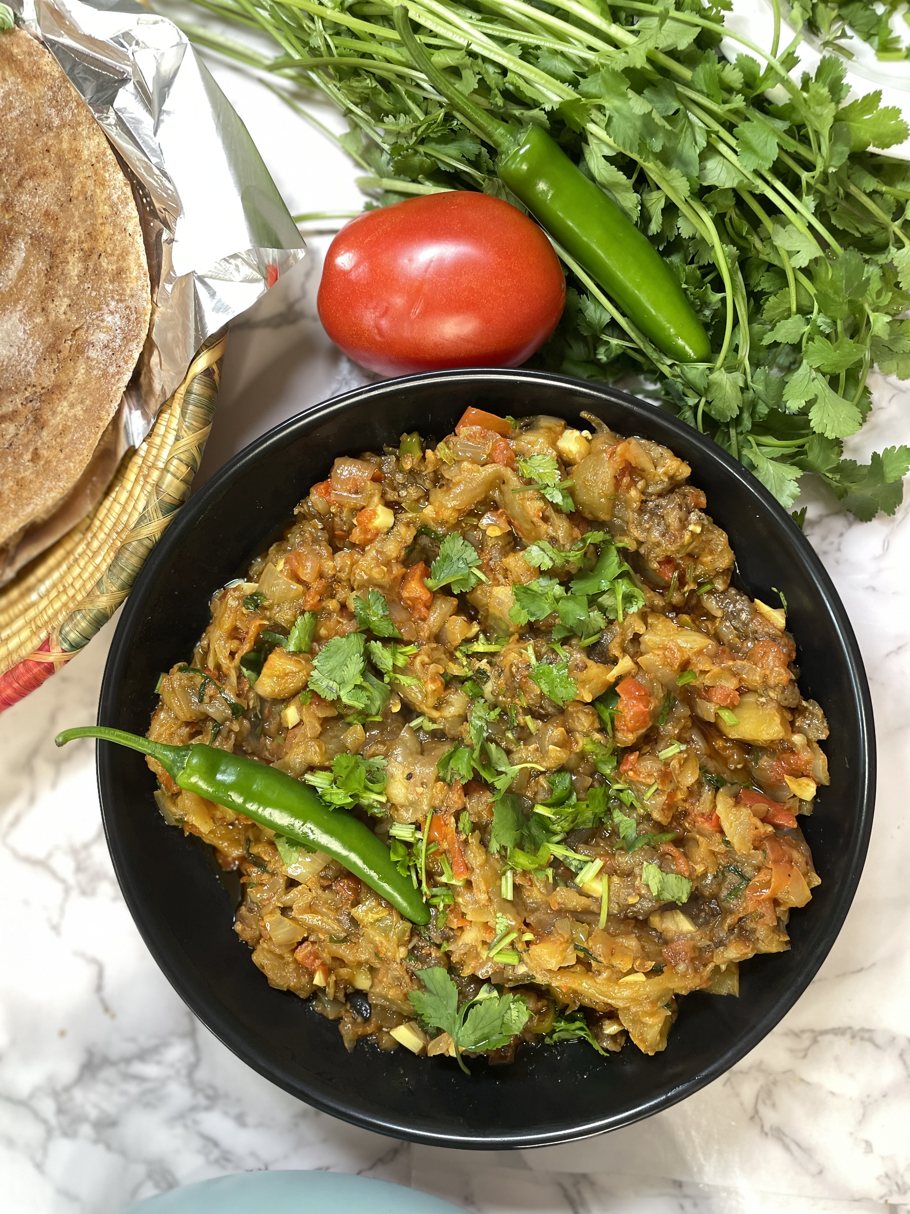 Baingan Ka Bharta or Eggplant Masala