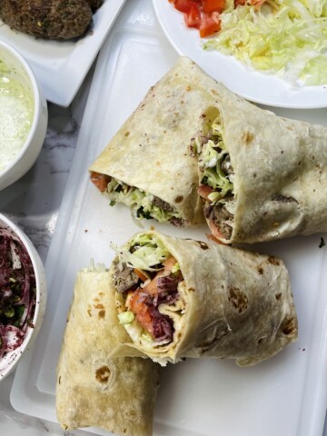 Beef kabob wraps