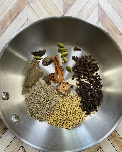 dry roast the whole spices for lamb korma