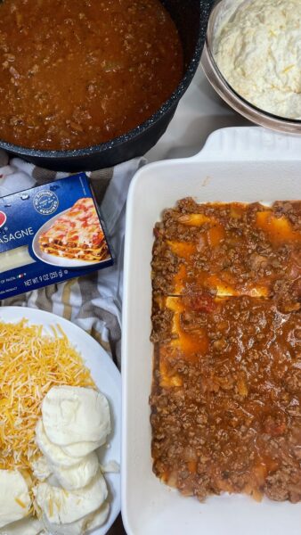 Add a layer of meat sauce
