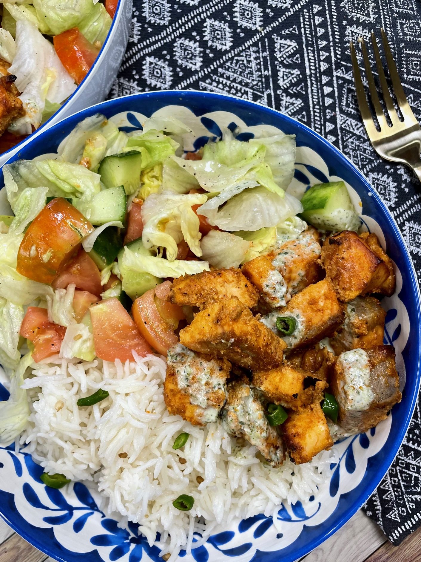 Tandoori salmon bowls