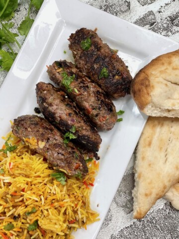 kofta kebab is made with ground meat and with 4 simple spices
