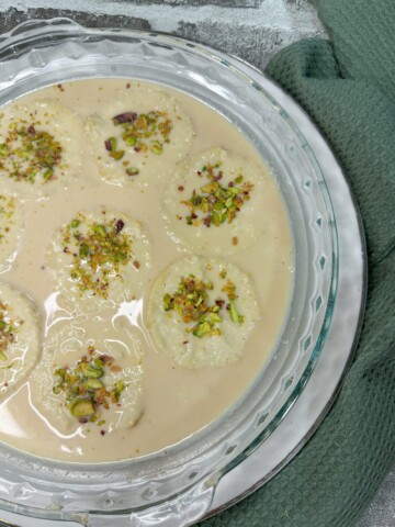 Easy Rasmalai made with Ricotta cheese