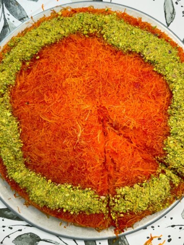 Kunafa made with ricotta and mozrella
