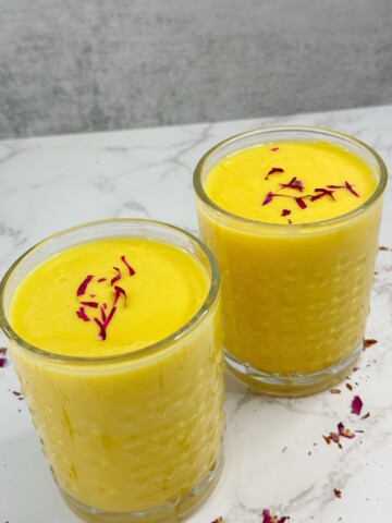 mango lassi is a Yogurt based drink with mango