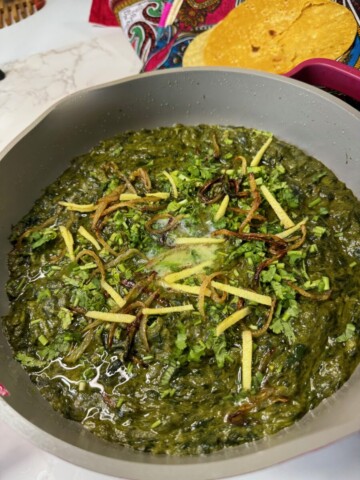 This picture shows cooked Mustard leaves