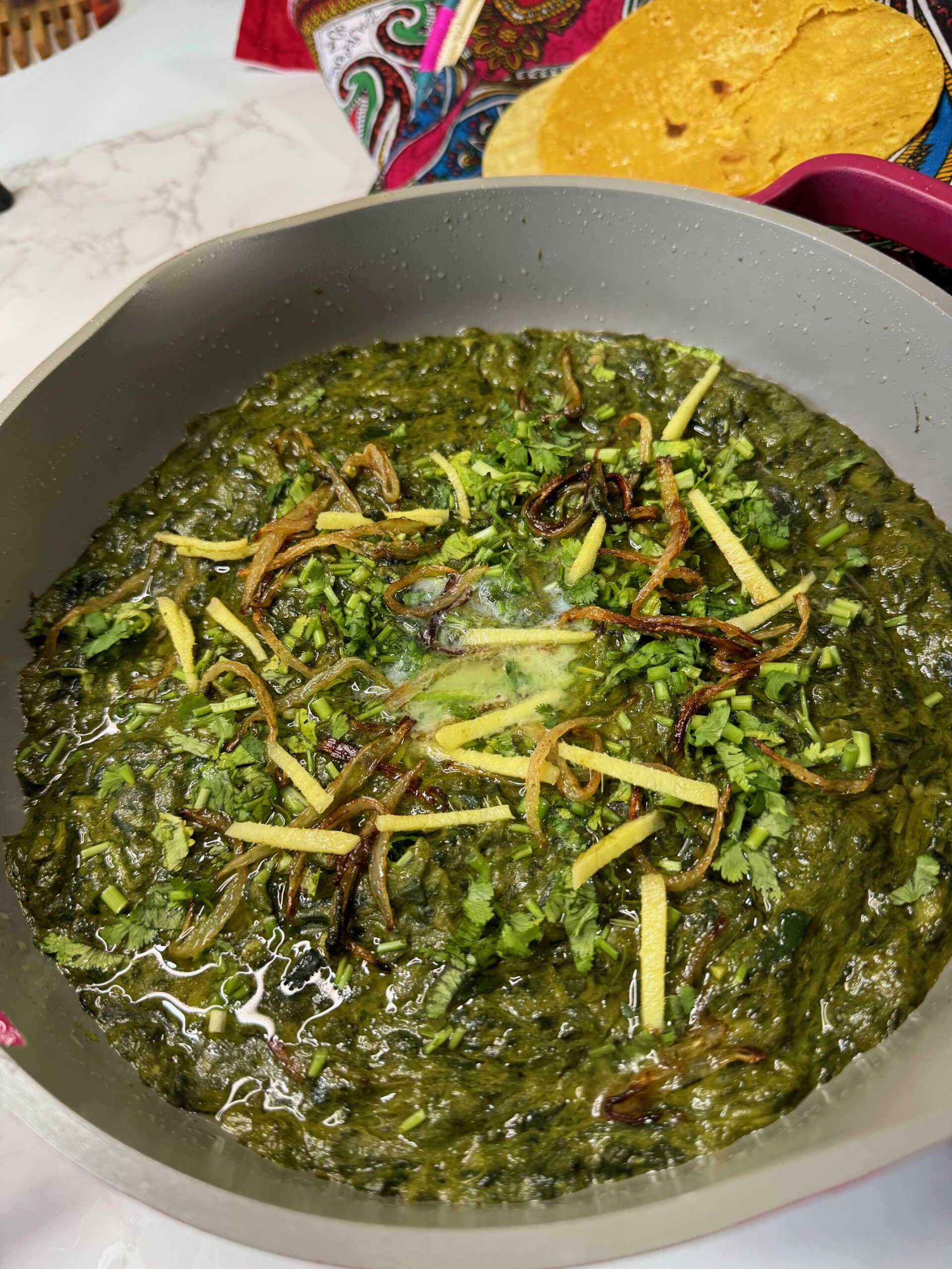 This picture shows cooked Mustard leaves