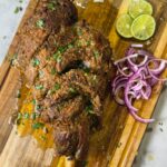 Roasted leg of lamb