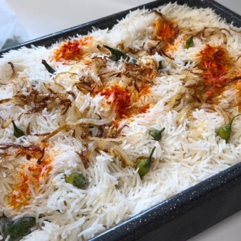 biryani made with chicken and baked in the oven