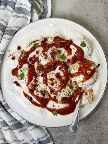 Meethy dahi bhary made with mash daal