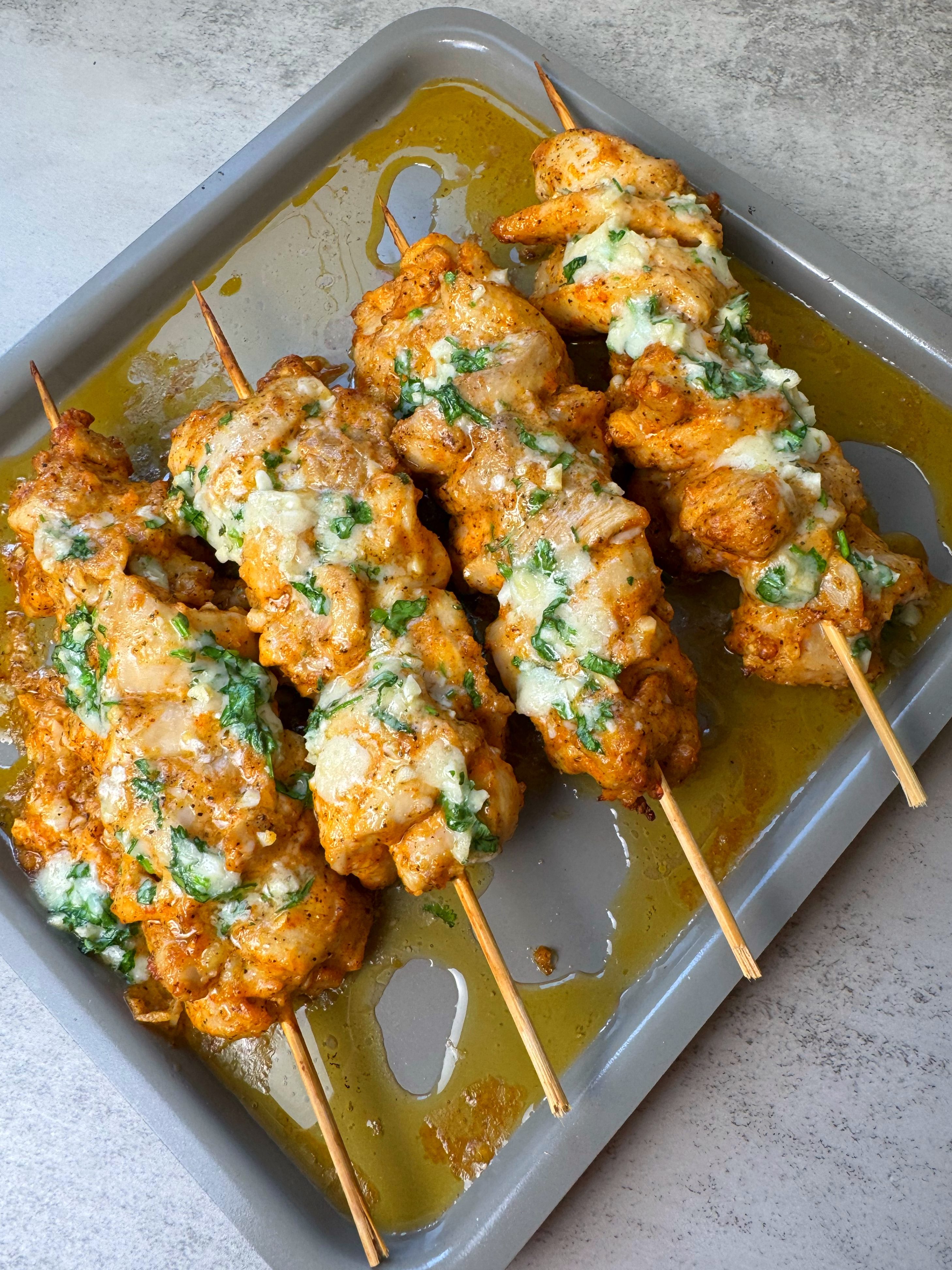 Garlic Parmesan Chicken Skewers