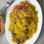 A meat and rice dish made in the oven with the biryani spices
