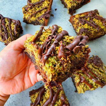 Easy Dubai Chocolate Brownies - Stew with Saba