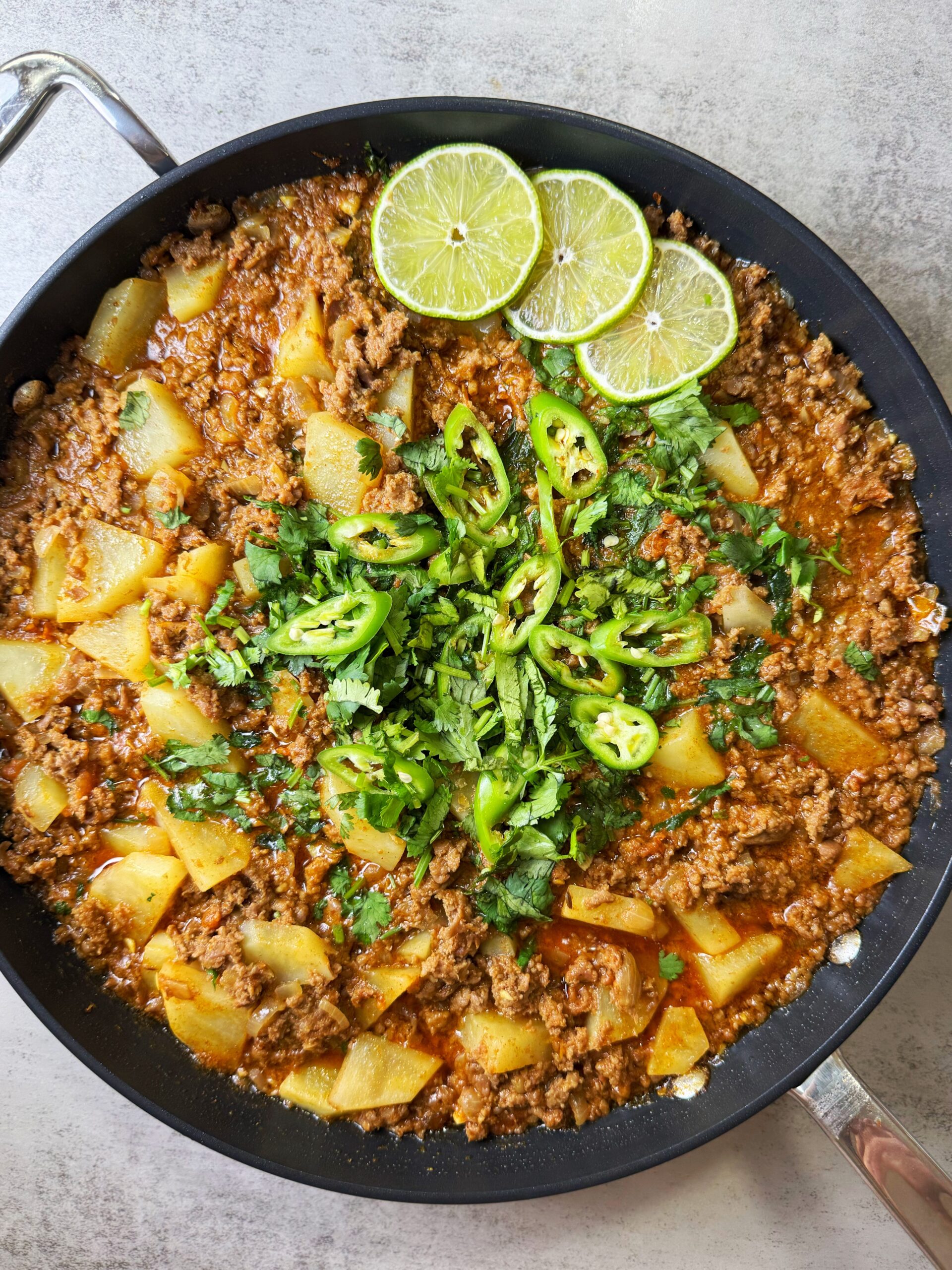 ground beef and potato curry is also known as aloo keema is a yummy Pakistani recipe