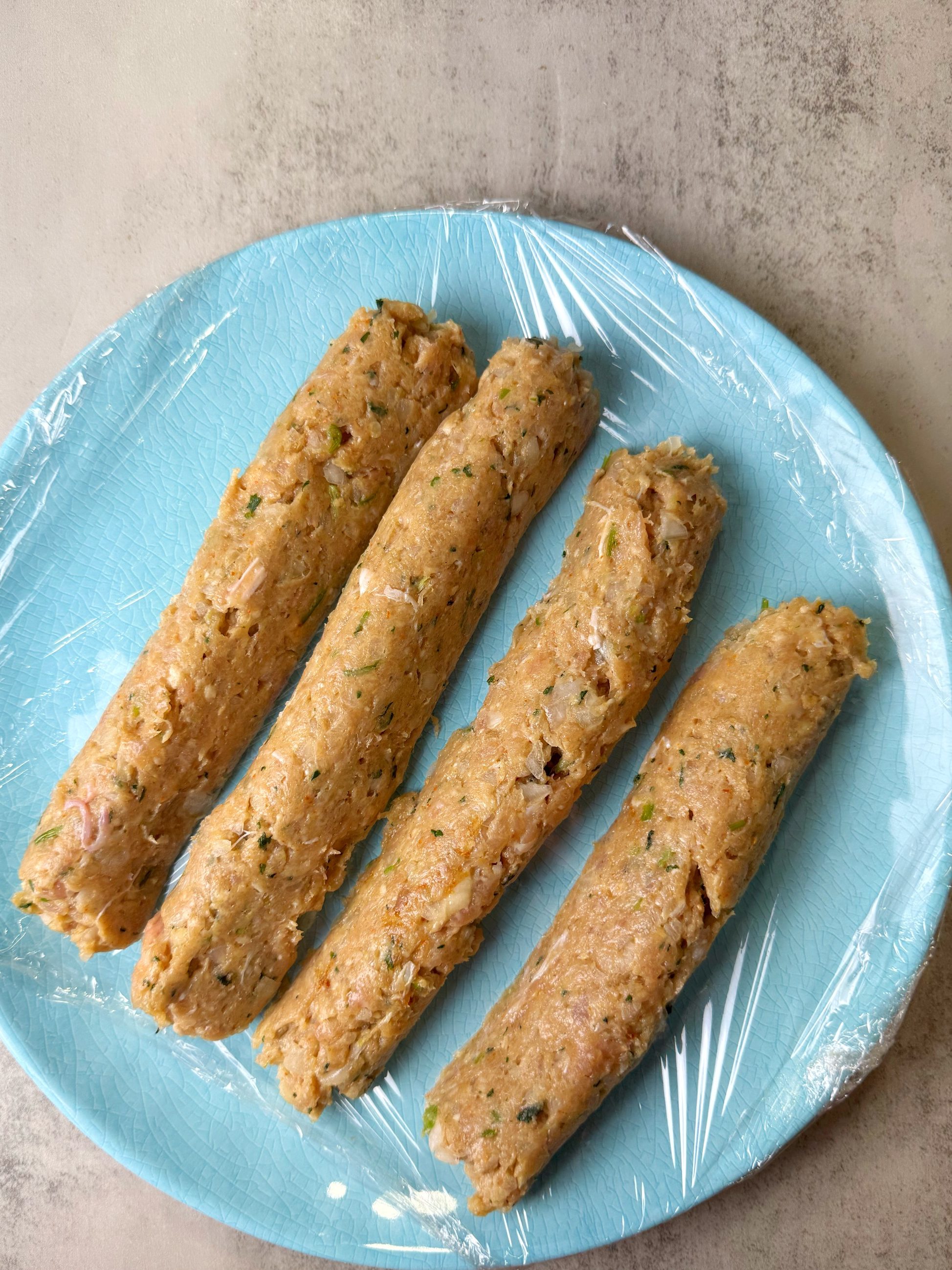 chicken kebabs made with chicken, spices and herbs