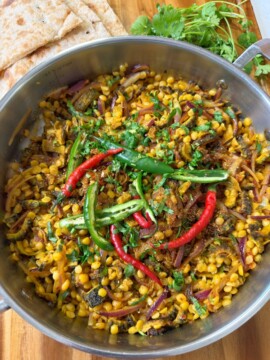 Bitter gourd or karely are fried then mixed with simple spices and boiled chana dal to make dal karely