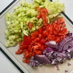 chopped vegetables for kachumer salad